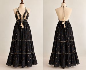 Boho Maxi Dress with Tassels