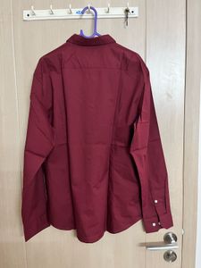 Men's Burgundy Long Sleeve Shirt