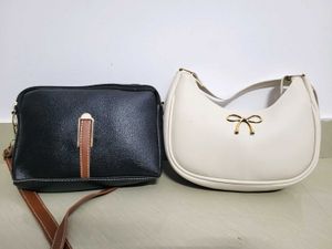 Chic Black & Cream Handbags Set