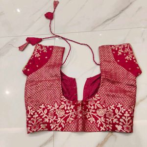 Elegant Pink Embroidered Saree