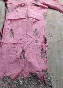 Pink Embellished Kurta