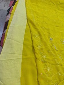 Embellished Yellow Saree