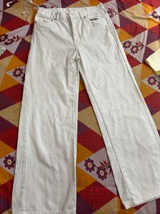 white wide jeans