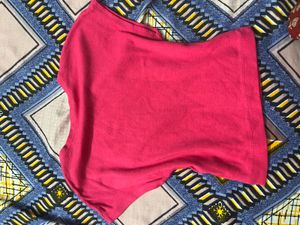Zara Cropped Boxy Tee - Bright Pink