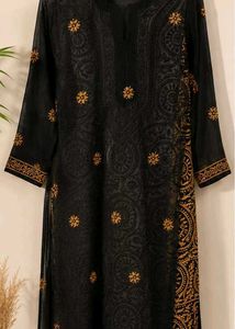 Black Chikankari Kurta with dupatta