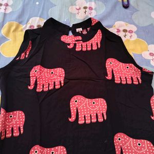 Cute Elephant Print kurta set