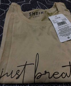 SHEIN "Just Breathe" Graphic Tee