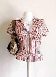 Striped Button-Up Shirt