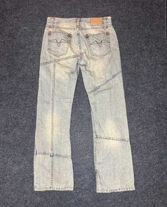 Y2K Patchwork Light Wash Baggy Jeans