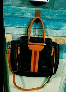 Structured Leather Tote Bag
