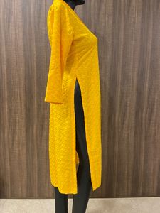 Yellow Embroidery Long Shrug