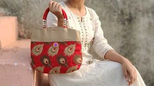 Peacock Print Clutch/Purse with free delivery