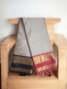 Elegant Striped Saree with Gold Border