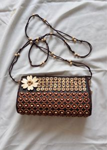 Vintage Beaded Clutch with Flower Detail