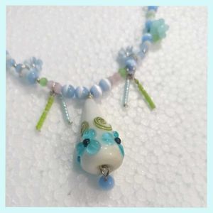 Handmade Pastel Glass Bead Necklace