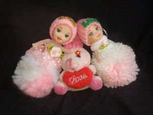 Doll Teddy Keychains, 1 Free