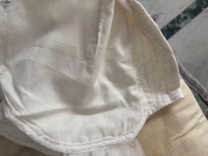 Elegant Off-White Tulle Sleeve Blouse