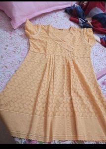 Bright Yellow Embroidered Kurta
