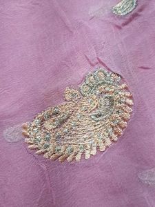 Elegant Pink Embroiderd Dupatta