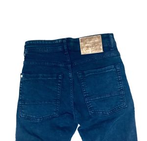 Skinny Jeans on Cotton Fabric Navy Blue Colour