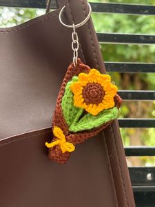 Crocheted Flower Bouquet Keychain Set