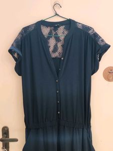 Elegant Navy Lace Detail Jumpsuit