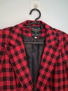 Red check blazer