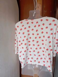 Cute Strawberry Print Top