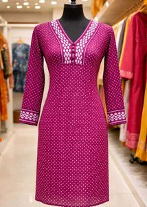 Purple Printed Woolen Kurti