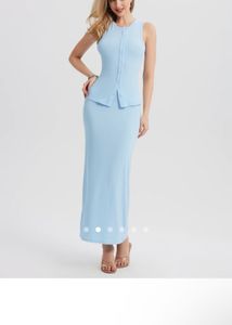 Light Blue Sleeveless Maxi co-ords set