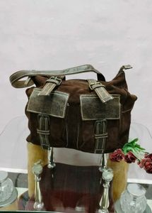 Brown Suede Shoulder Bag