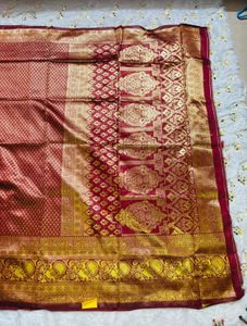 Pure south indian Red &amp; Gold Woven Saree
