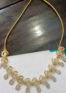 Elegant Gold Necklace with CZ Stones