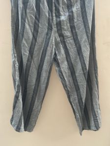 Blue Striped Wide Leg Pants