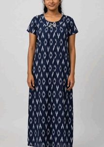 Stylish Blue Ikkat Print Kurta