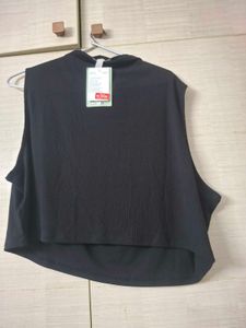 Sleeveless Black Mock Neck Top