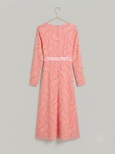 Retro Swirl Print Midi Dress