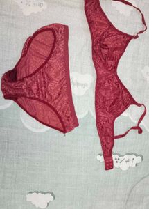 Maroon Bra and Panty Set