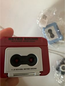 Red Retro Cassette Tape model working song and rec