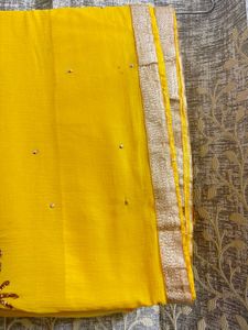 Vibrant Yellow Embellished Saree