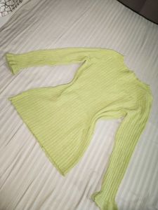 Y2K Lime Green Ribbed Long Sleeve Top
