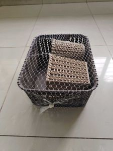 New Set Of Three Plastic BasketsBrown Beige