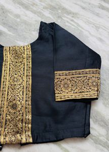 Elegant Grey &amp; Black Banarasi Style Saree