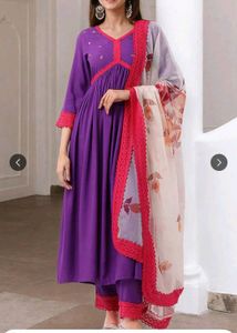 Vibrant Purple Kurta Set with Dupatta