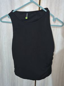 Black Ruched Tank Top