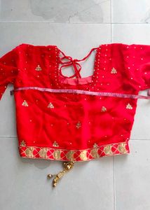 Beautiful Red Georgette designer Saree With blouse