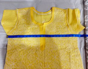Yellow Embroidered Tunic Top
