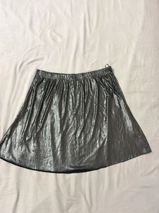 Metallic Pleated Skirt