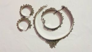 Boho Chic Oxidized Silver Anklet