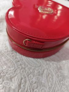 Red Heart Shaped Clutch Bag